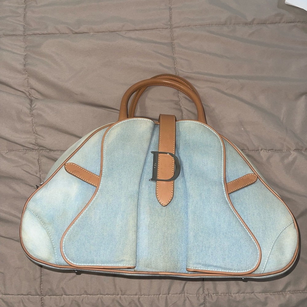 Vintage Dior John Galliano Double Saddle Denim Bag